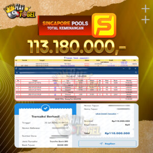 Read more about the article BUKTI JACKPOT HAITOGEL TOGEL : SINGAPORE SEBESAR RP. 113.180.000,-