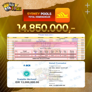 Read more about the article BUKTI PEMBAYARAN HAITOGEL TOGEL SYDNEY RP. 14.850.000