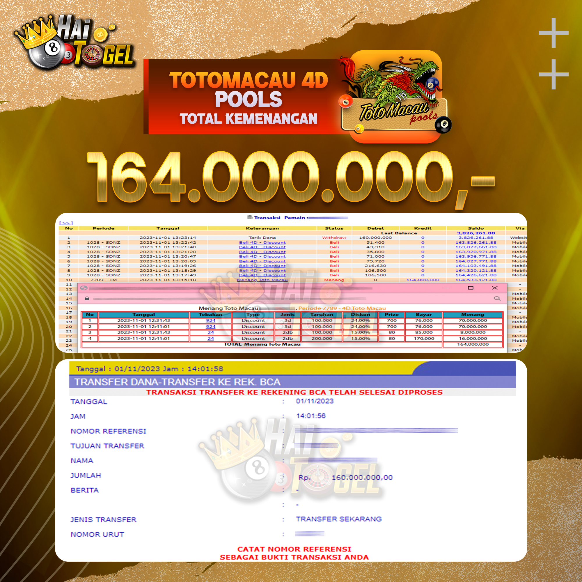 You are currently viewing BUKTI JACKPOT HAITOGEL PASARAN TOTOMACAU4D RP. 164.000.000