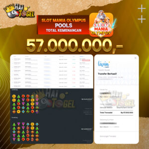 Read more about the article BUKTI JACKPOT HAITOGEL SLOT : SLOT MANIA OLYMPUS RP. 57.000.000