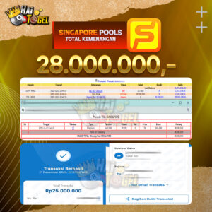 Read more about the article BUKTI JACKPOT HAITOGEL TOGEL : SINGAPORE SEBESAR RP. 28.000.000,-