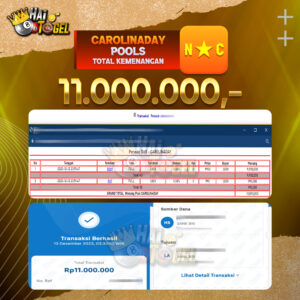 Read more about the article BUKTI TOGEL HAITOGEL JACKPOT CAROLINADAY: RP. 11.000.000