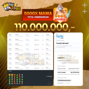 Read more about the article BUKTI JACKPOT HAITOGEL SLOT : SLOT 5000X MANIA RP. 110.000.000
