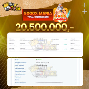 Read more about the article BUKTI JACKPOT HAITOGEL SLOT : SLOT 5000X MANIA RP. 20.500.000