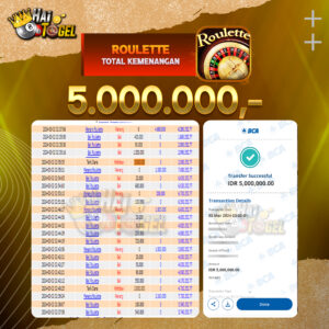 Read more about the article BUKTI CASINO HAITOGEL JACKPOT ROULETTE RP. 5.000.000