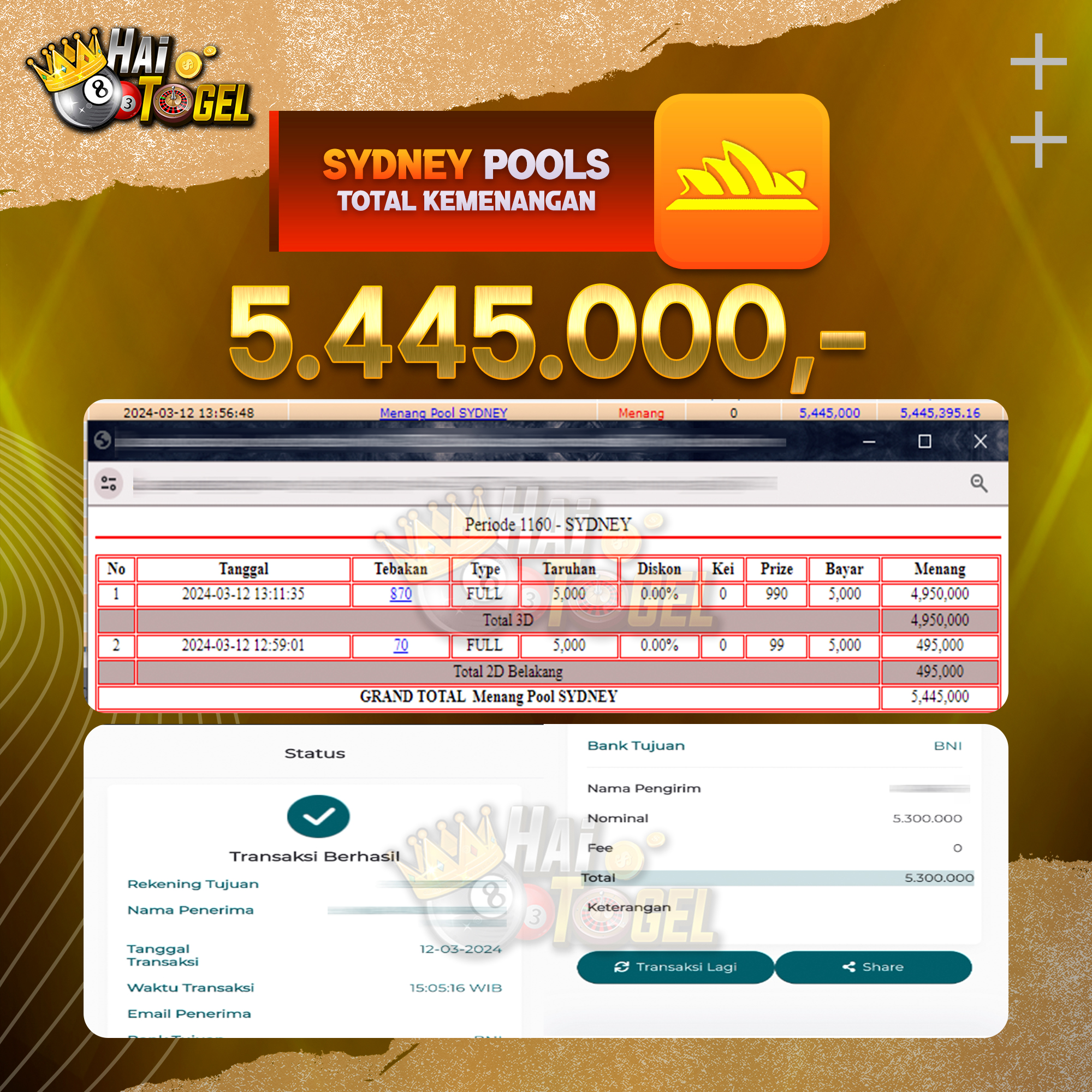 You are currently viewing BUKTI PEMBAYARAN HAITOGEL TOGEL SYDNEY RP. 5.445.000