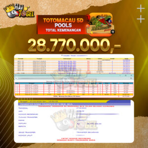 Read more about the article BUKTI JACKPOT HAITOGEL PASARAN TOTOMACAU5D RP. 28.770.000