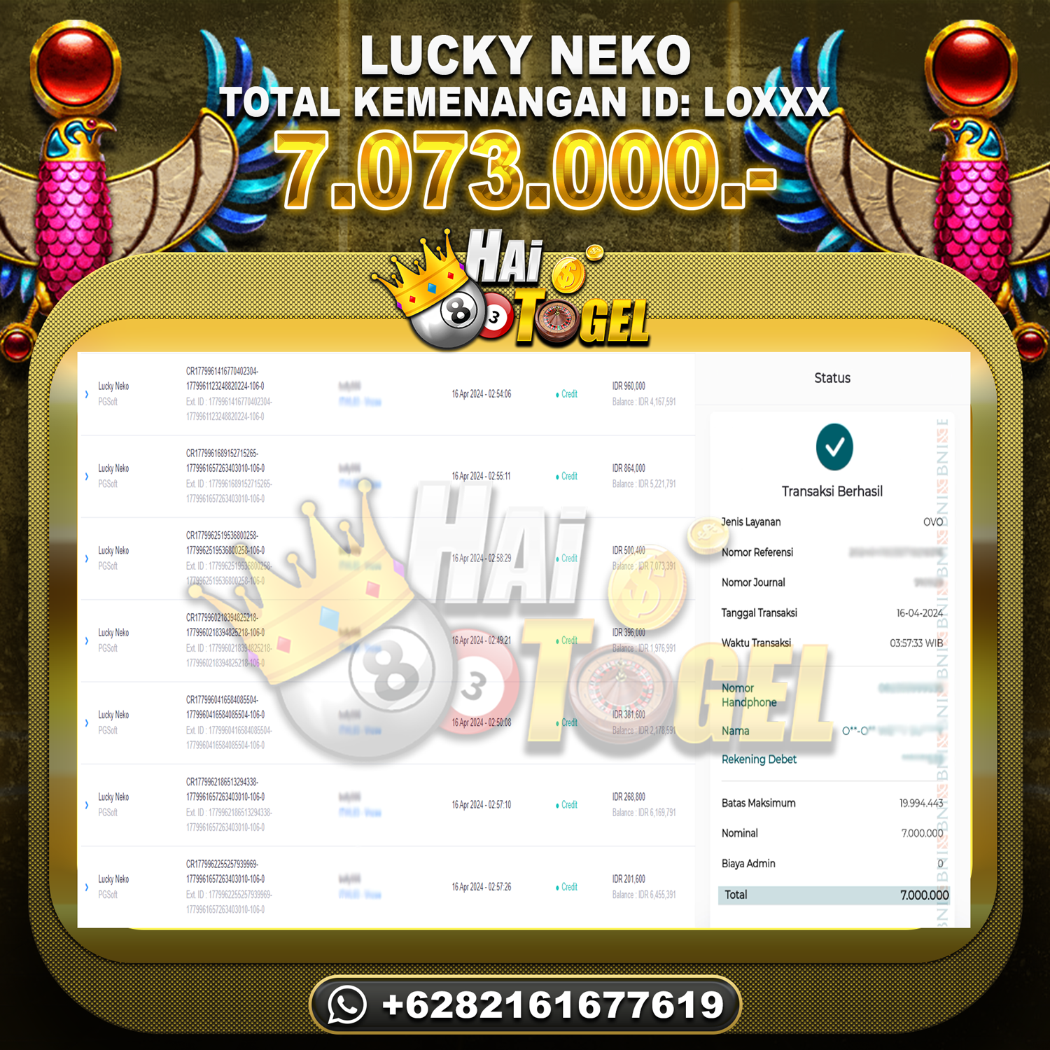 You are currently viewing BUKTI JACKPOT HAITOGEL SLOT : SLOT LUCKY NEKO RP. 7.073.000