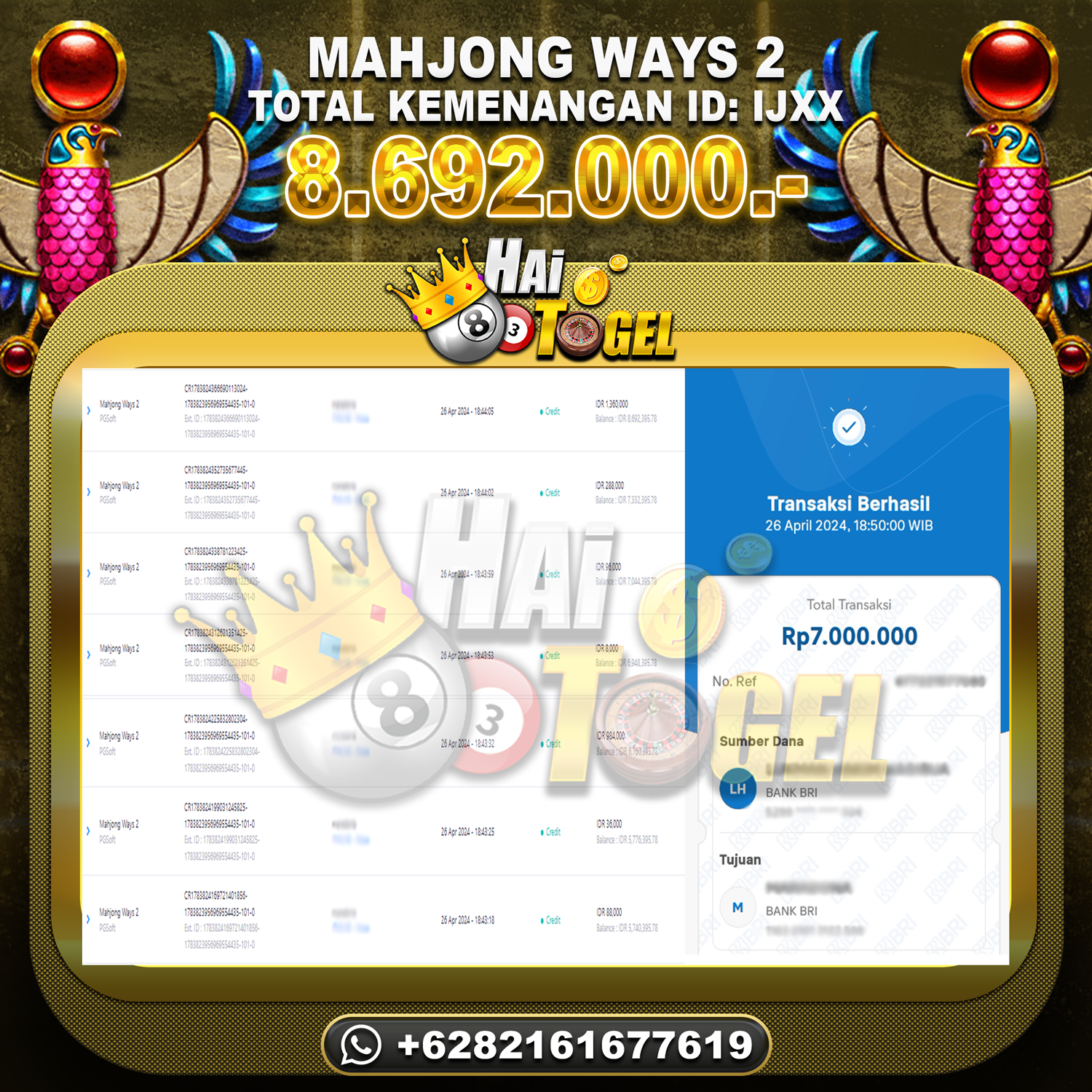 Read more about the article BUKTI JP SLOT HAITOGEL MAHJONG WAYS 2 RP. 8.692.000