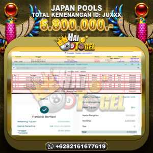 Read more about the article BUKTI TOGEL HAITOGEL JP JAPAN : RP. 6.800.000