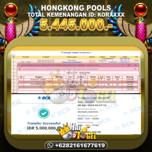 Read more about the article BUKTI JP HAITOGEL TOGEL : HONGKONG SEBESAR : RP. 5.445.000