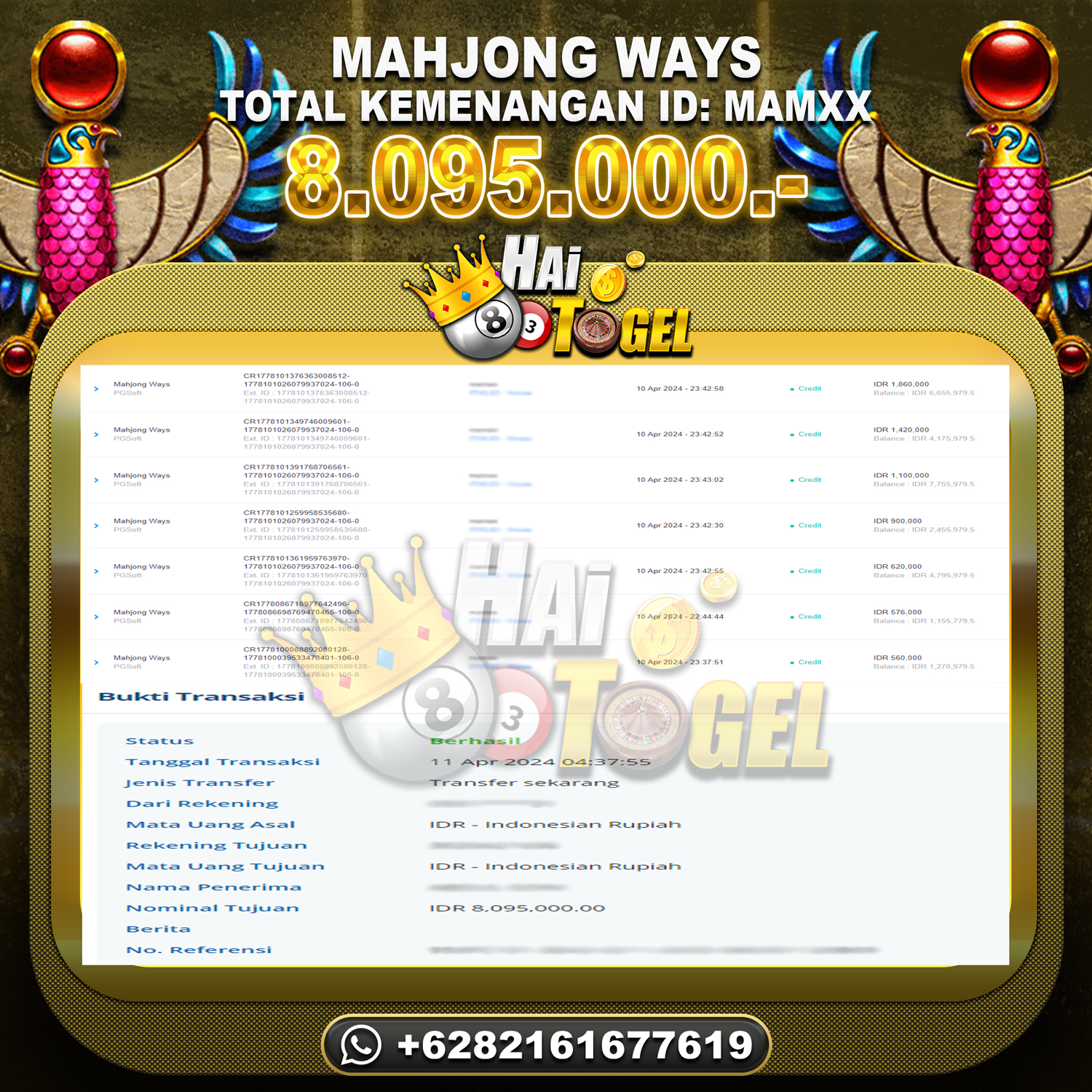 Read more about the article BUKTI JP SLOT HAITOGEL MAHJONG WAYS 2 RP. 8.095.000