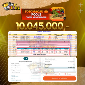 Read more about the article BUKTI JACKPOT HAITOGEL PASARAN TOTOMACAU4D RP. 10.045.000