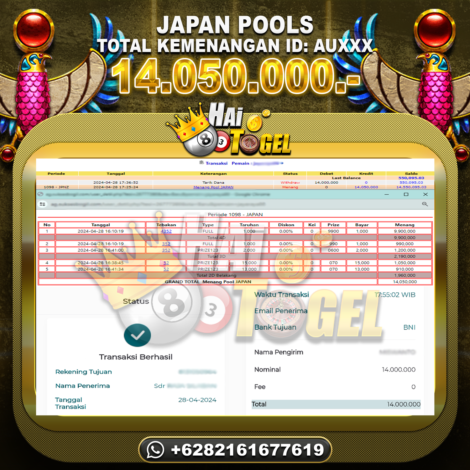 Read more about the article BUKTI TOGEL HAITOGEL JP JAPAN : RP. 14.050.000
