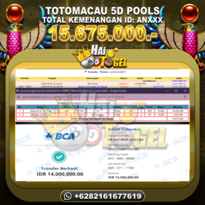 Read more about the article BUKTI HAITOGEL KEMENANGAN JACKPOT PASARAN TOTOMACAU5D RP. 15.675.000