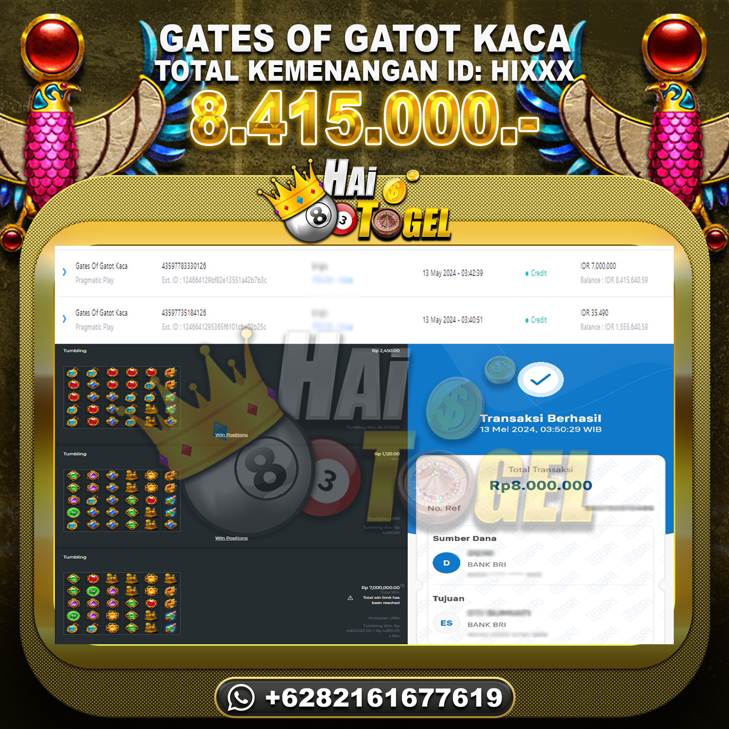Read more about the article HAITOGEL JP BUKTI SLOT GATES GATOT KACA RP. 8.415.000