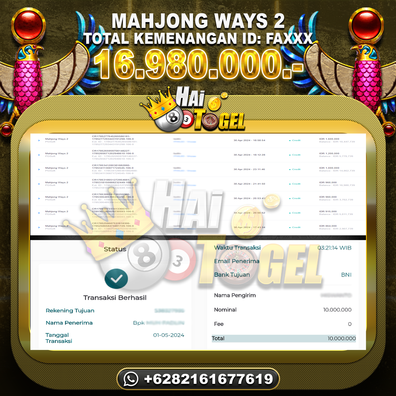 You are currently viewing BUKTI JP SLOT HAITOGEL MAHJONG WAYS 2 RP. 16.980.000