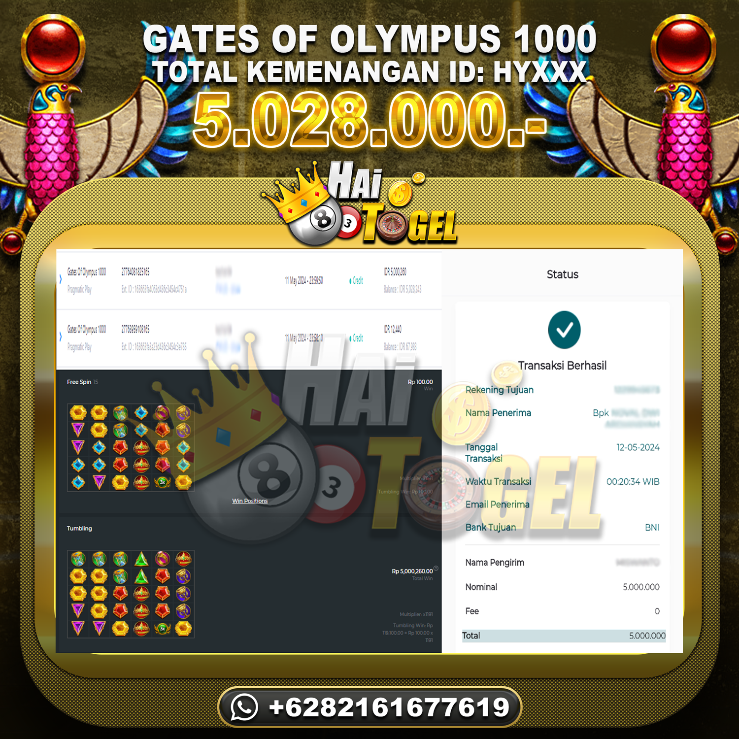 Read more about the article BUKTI SLOT JP HAITOGEL GATES OF OLYMPUS 1000 RP. 5.028.000