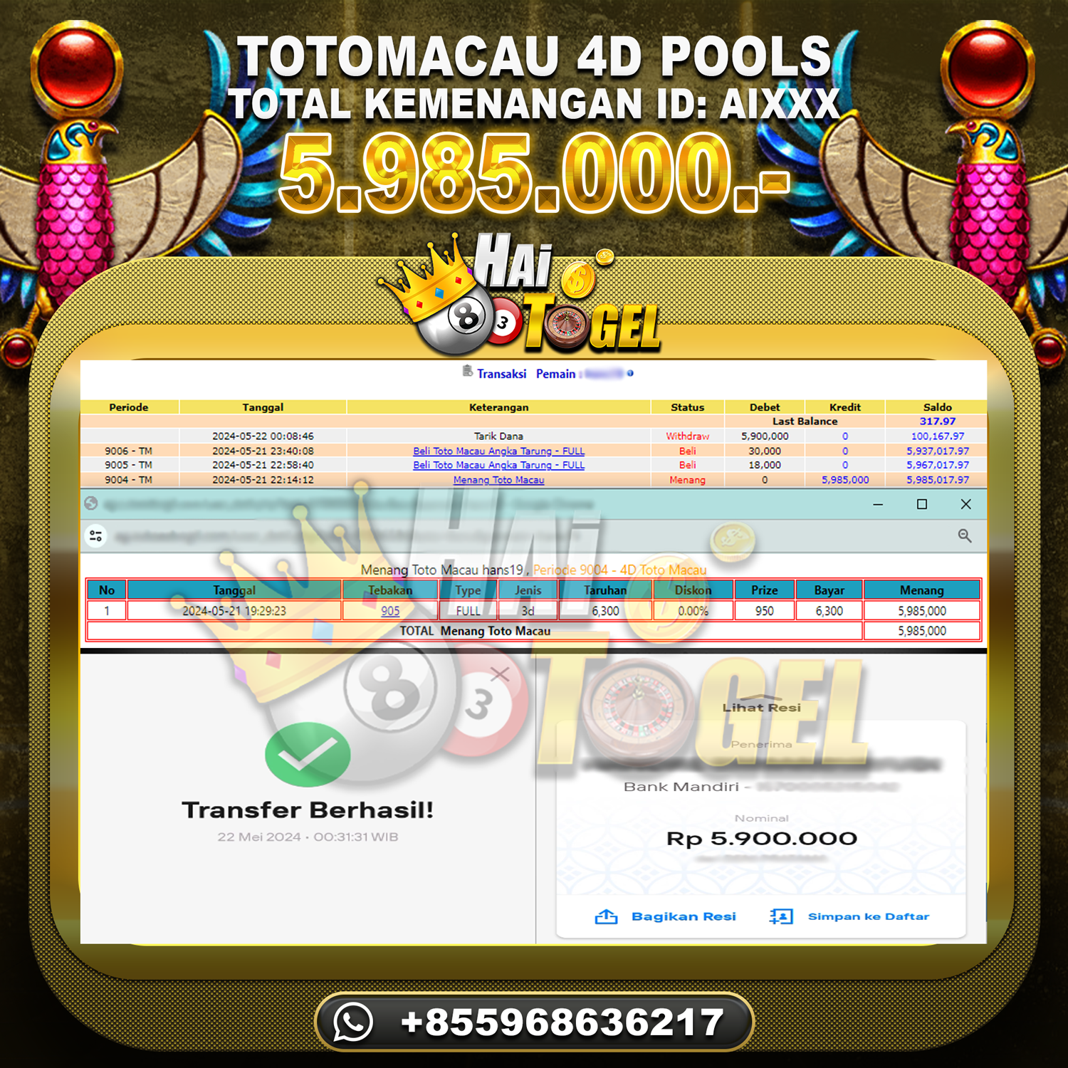 Read more about the article TOGEL HAITOGEL BUKTI JP PASARAN TOTOMACAU4D RP. 5.985.000