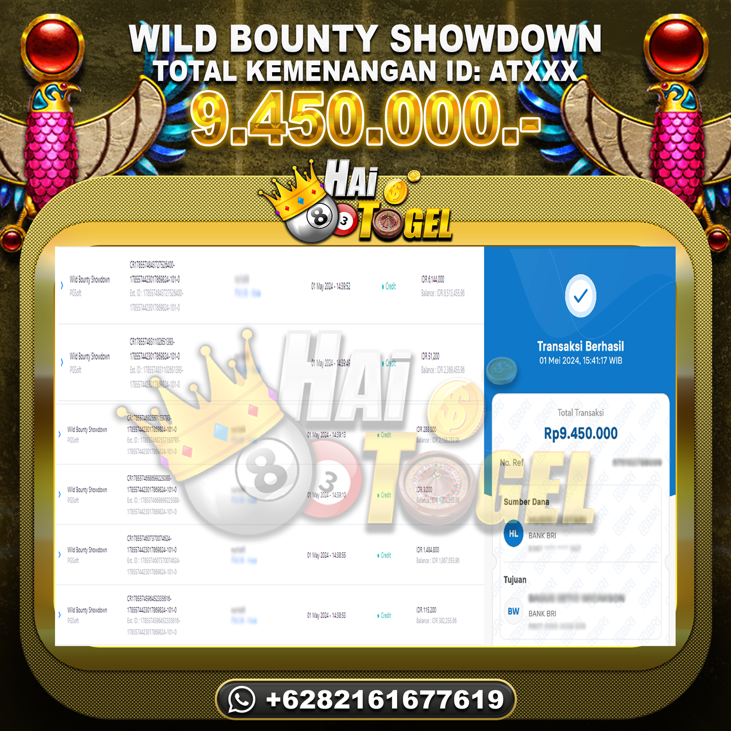 You are currently viewing BUKTI JP SLOT HAITOGEL WILD BOUNTY SHOWDOWN RP. 9.450.000