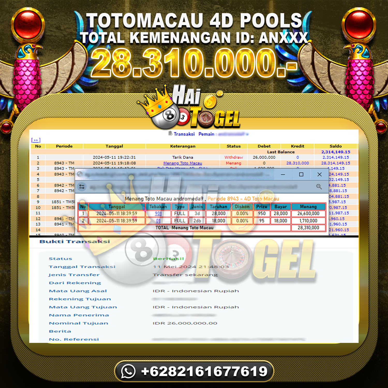 Read more about the article TOGEL HAITOGEL BUKTI JP PASARAN TOTOMACAU4D RP. 28.310.000