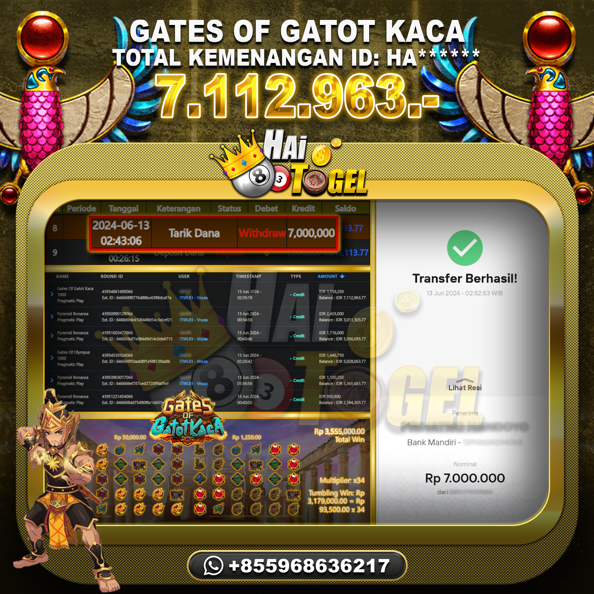 Read more about the article HAITOGEL JP BUKTI SLOT GATES GATOT KACA RP. 7.112.963