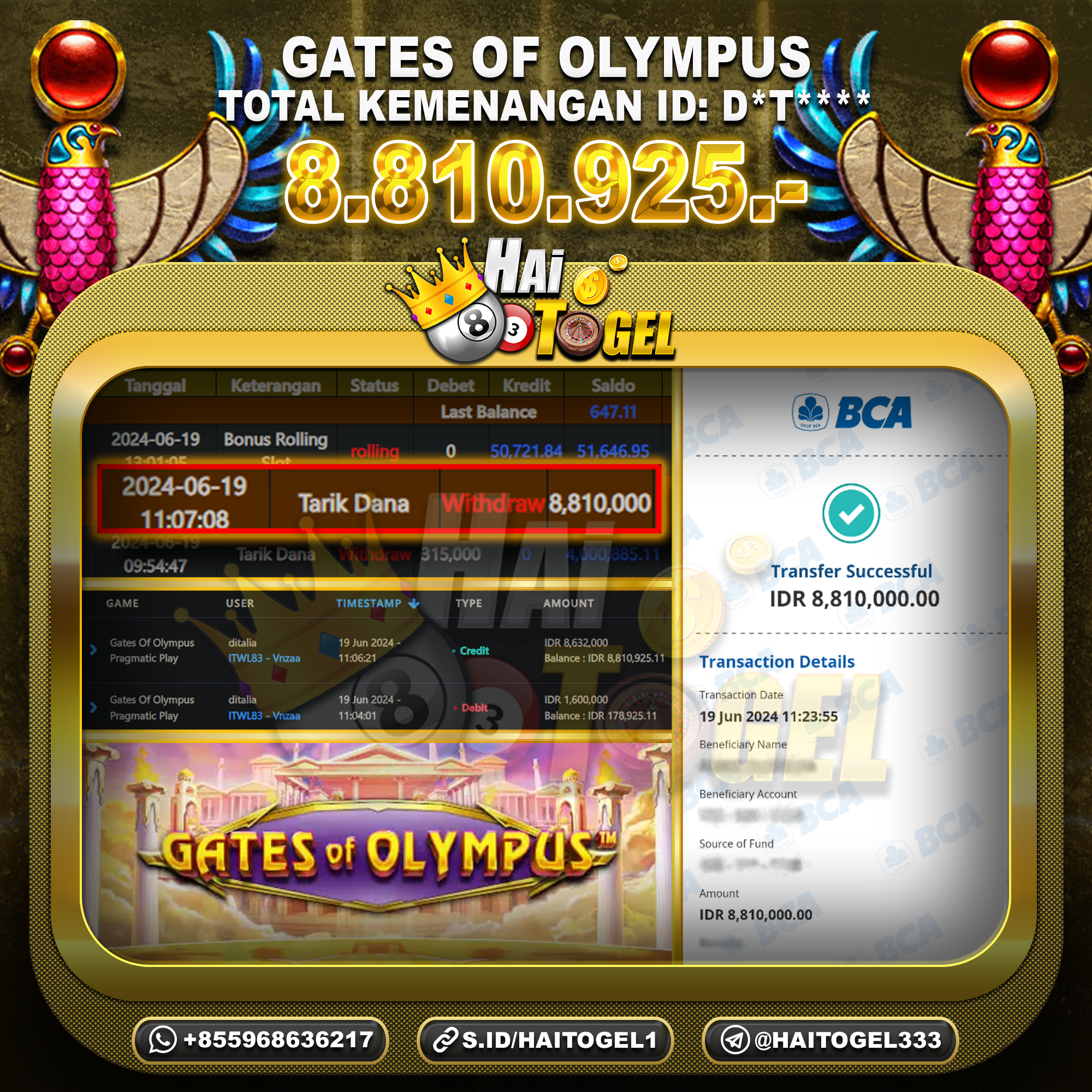Read more about the article PEMBAYARAN JACKPOT BUKTI GATES OF OLYMPUS 1000 RP. 8.810.925