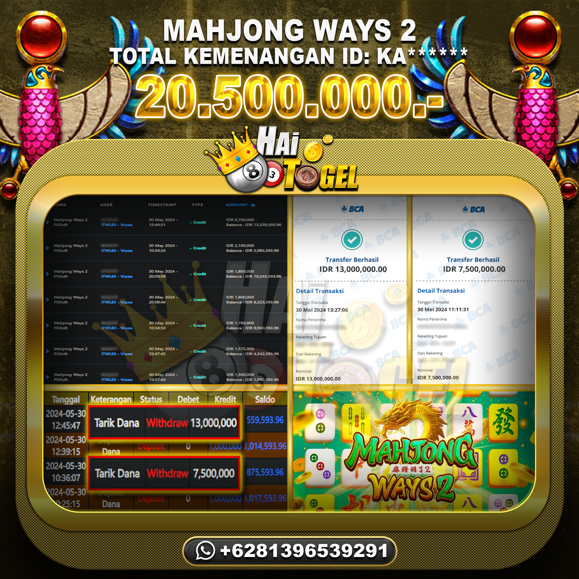 You are currently viewing BUKTI JP SLOT HAITOGEL MAHJONG WAYS 2 RP. 20.500.000