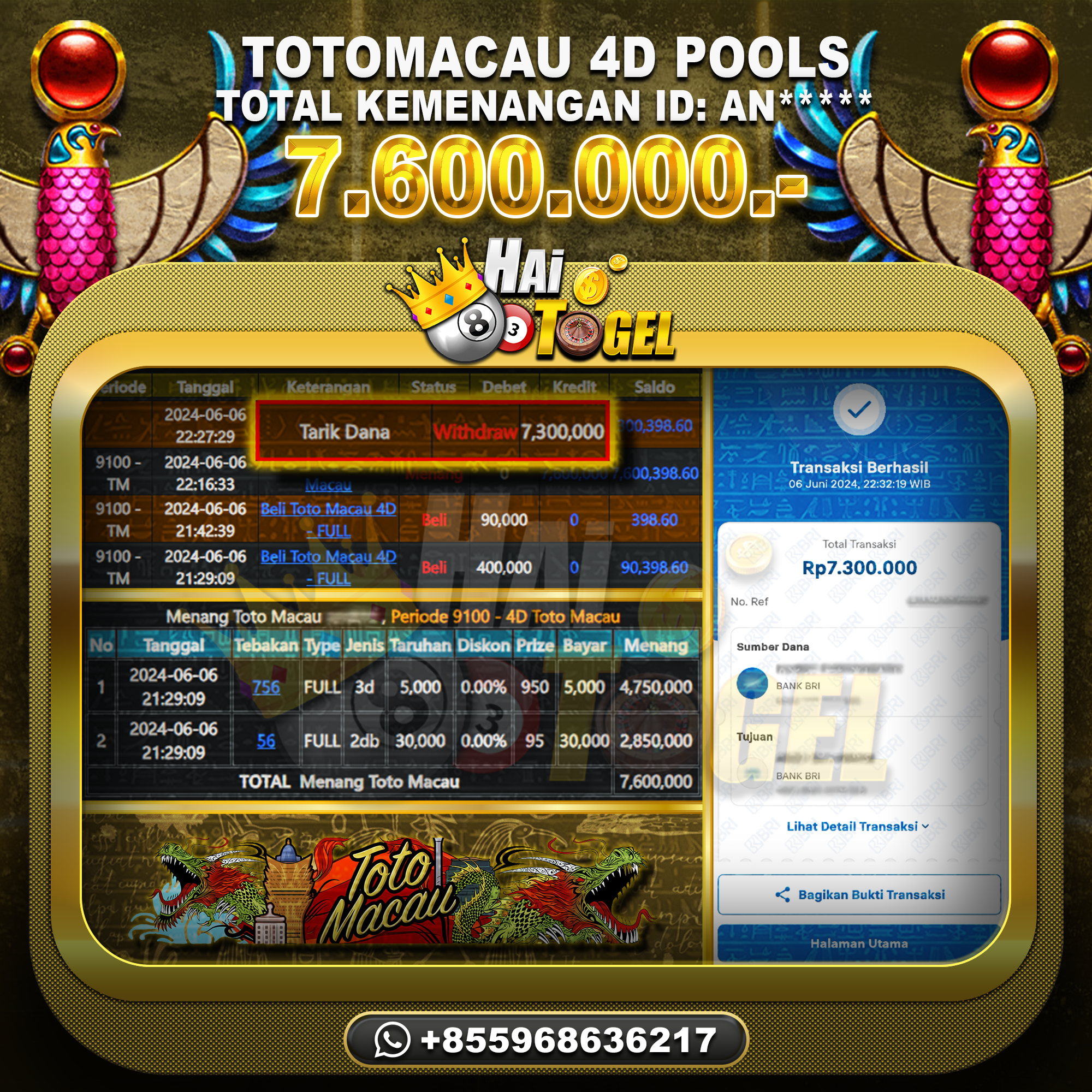 Read more about the article TOGEL HAITOGEL BUKTI JP PASARAN TOTOMACAU4D RP. 7.600.000