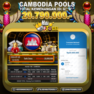 Read more about the article BUKTI JACKPOT CAMBODIA HAITOGEL CAMBODIA RP. 20.790.000