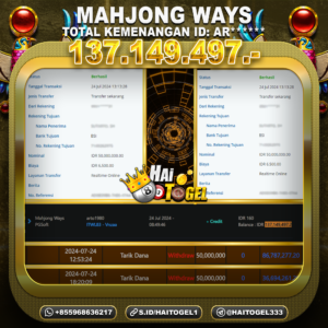 Read more about the article BUKTI MAXWIN HAITOGEL SLOT MAHJONG WAYS RP. 137.149.497