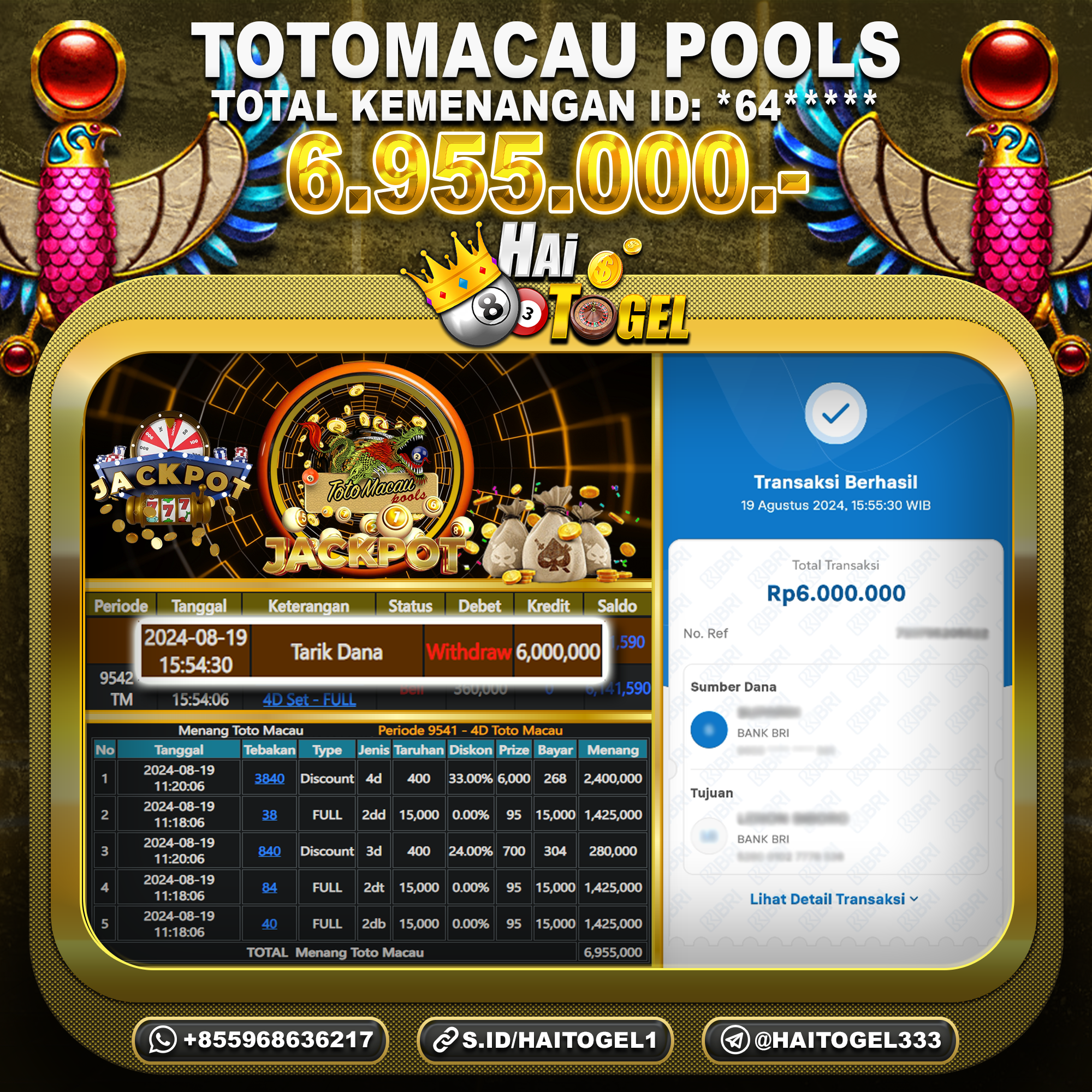 Read more about the article TOGEL JP HAITOGEL PEMBAYARAN PASARAN TOTOMACAU4D RP. 6.955.000